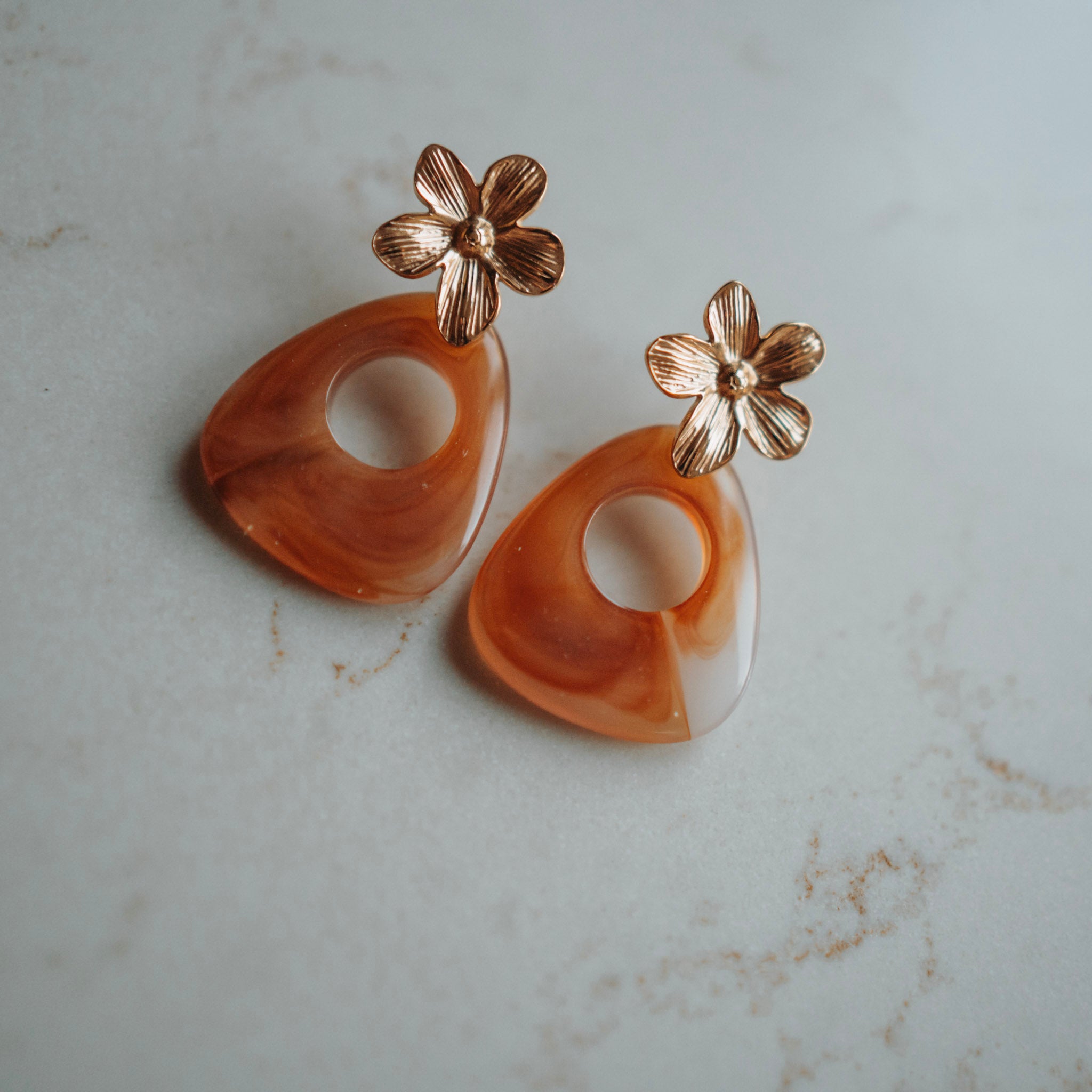 Oorhangers -Hazel - bloem met hanger
