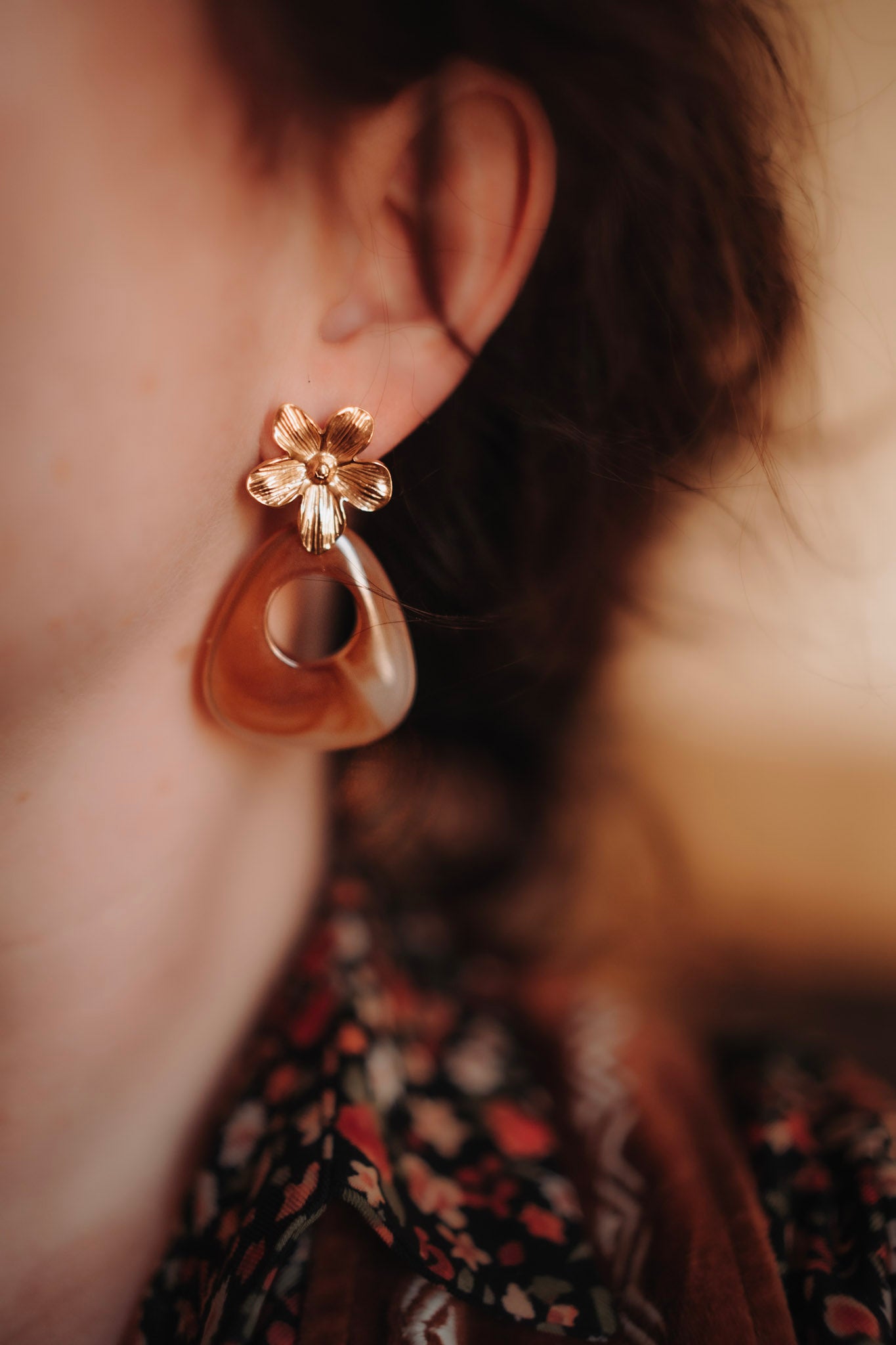 Oorhangers -Hazel - bloem met hanger