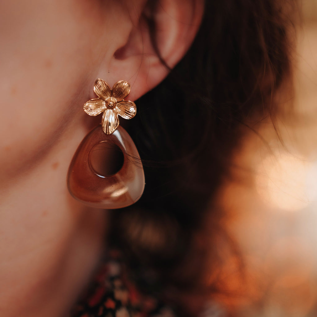 Oorhangers -Hazel - bloem met hanger