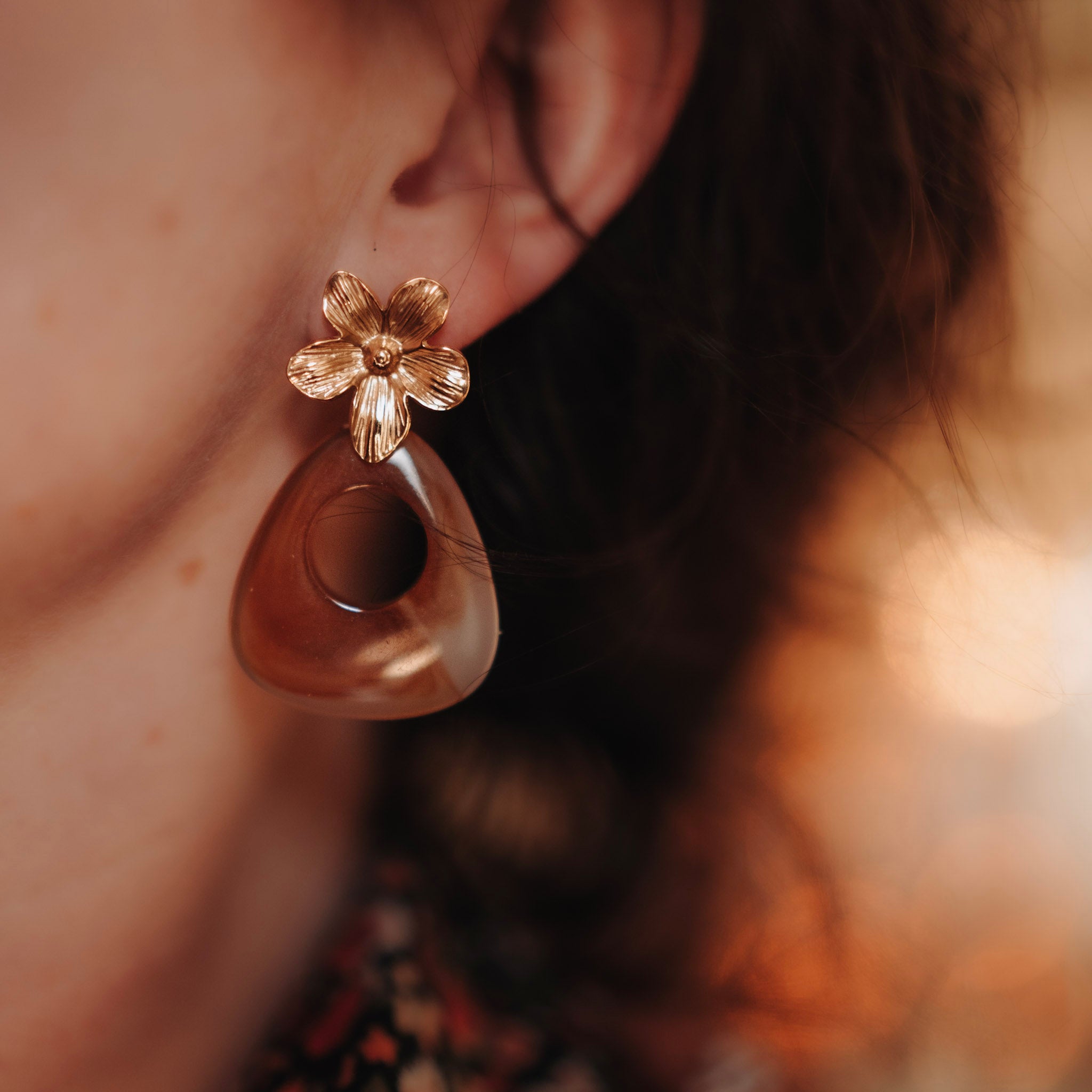Oorhangers -Hazel - bloem met hanger
