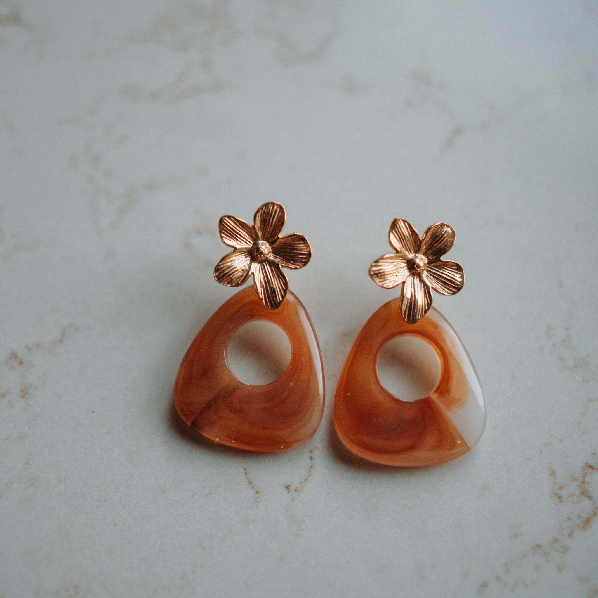 Oorhangers -Hazel - bloem met hanger