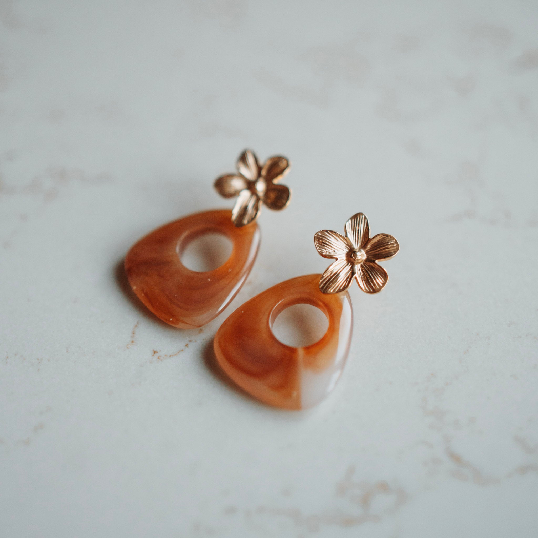 Oorhangers -Hazel - bloem met hanger