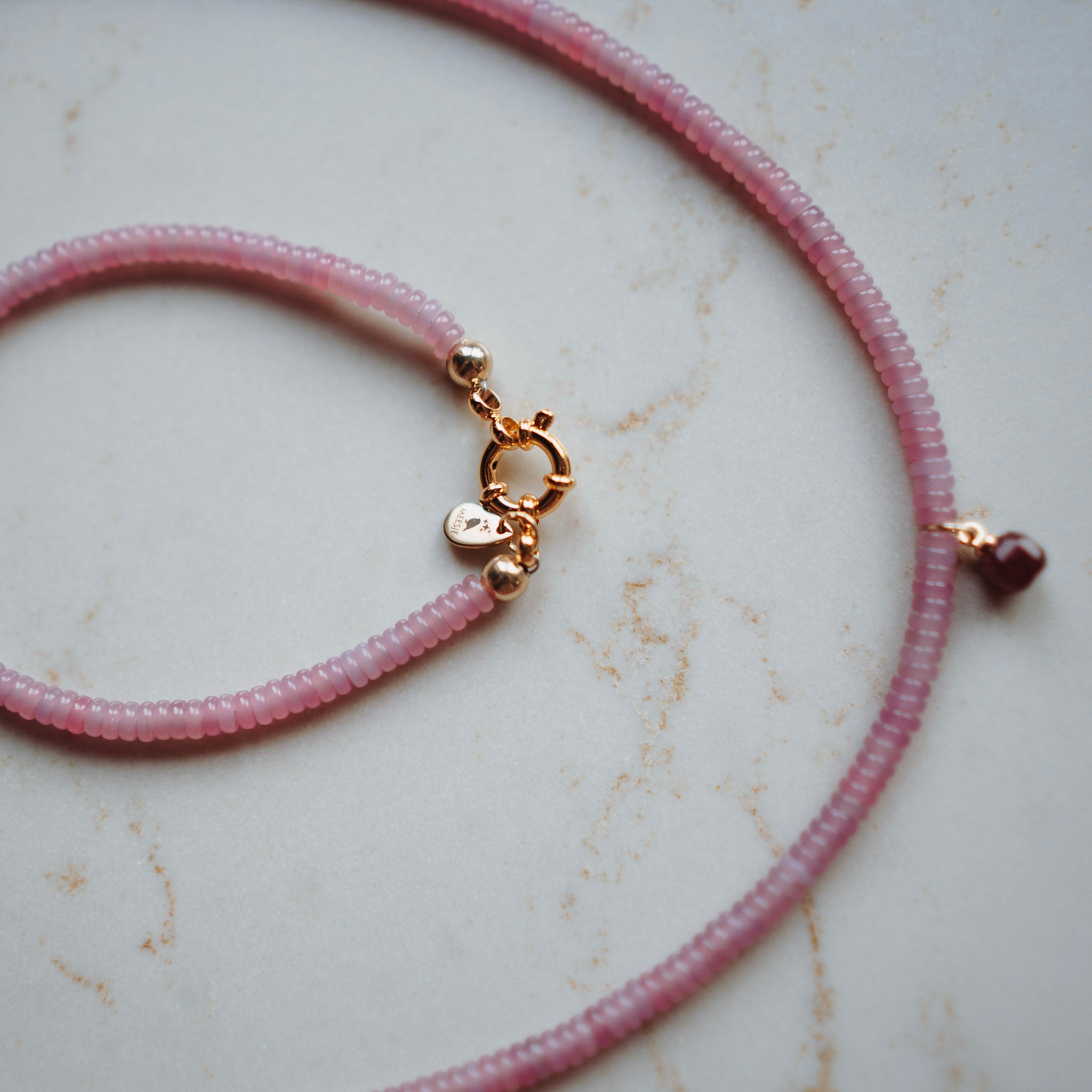 Armband Niene - echte jade roze
