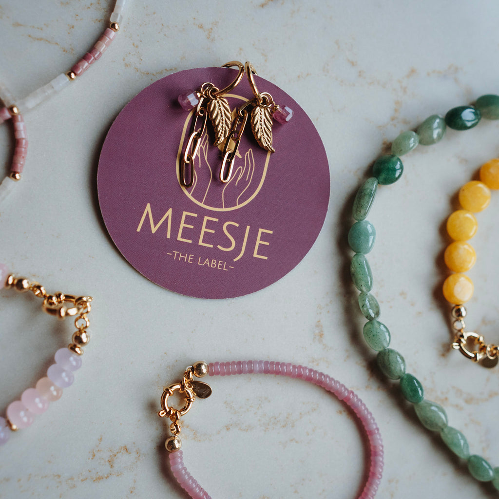 Armband Niene - echte jade roze