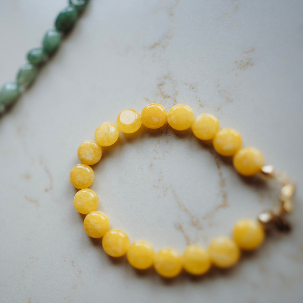 Armband Jans - echte jade geel