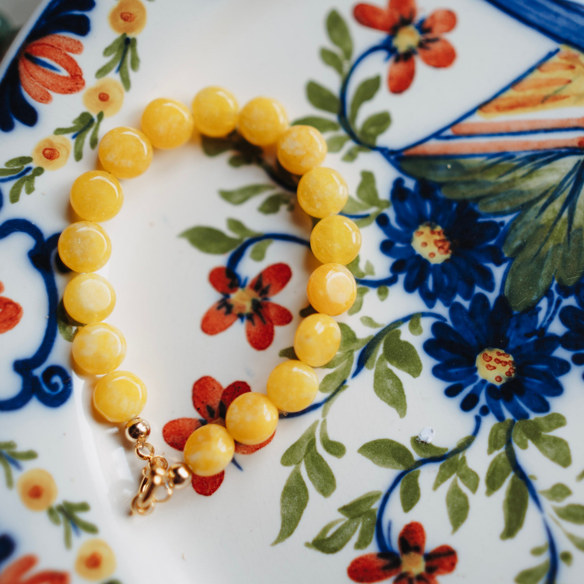 Armband Jans - echte jade geel