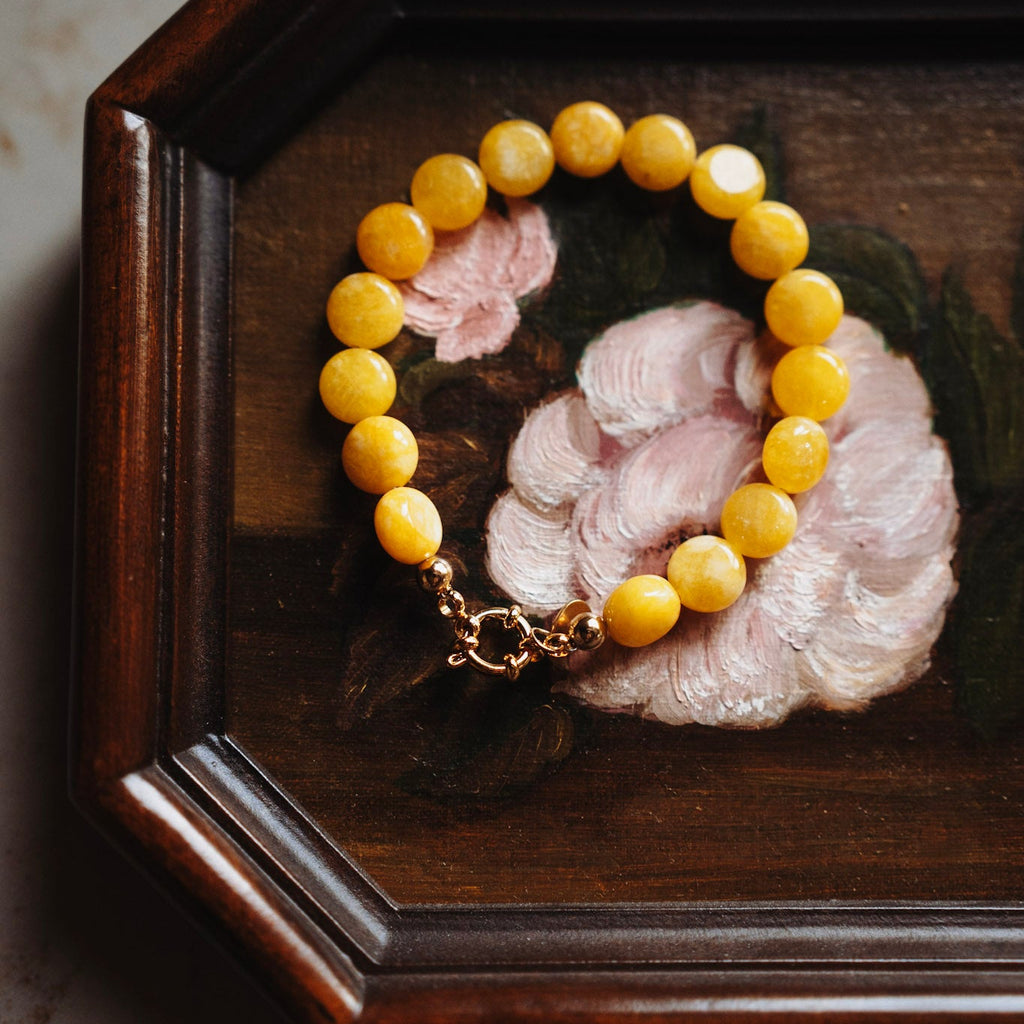 Armband Jans - echte jade geel