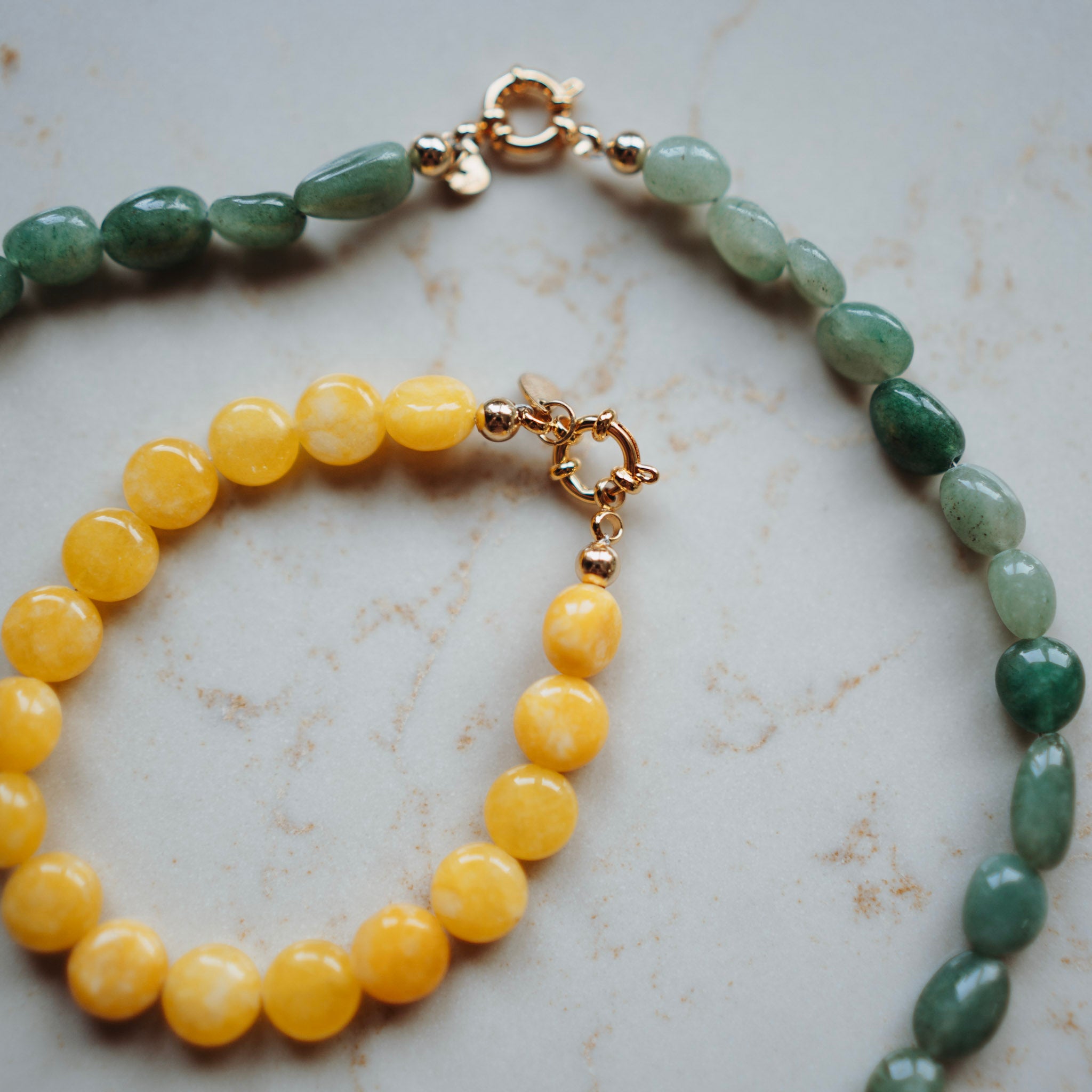 Armband Jans - echte jade geel