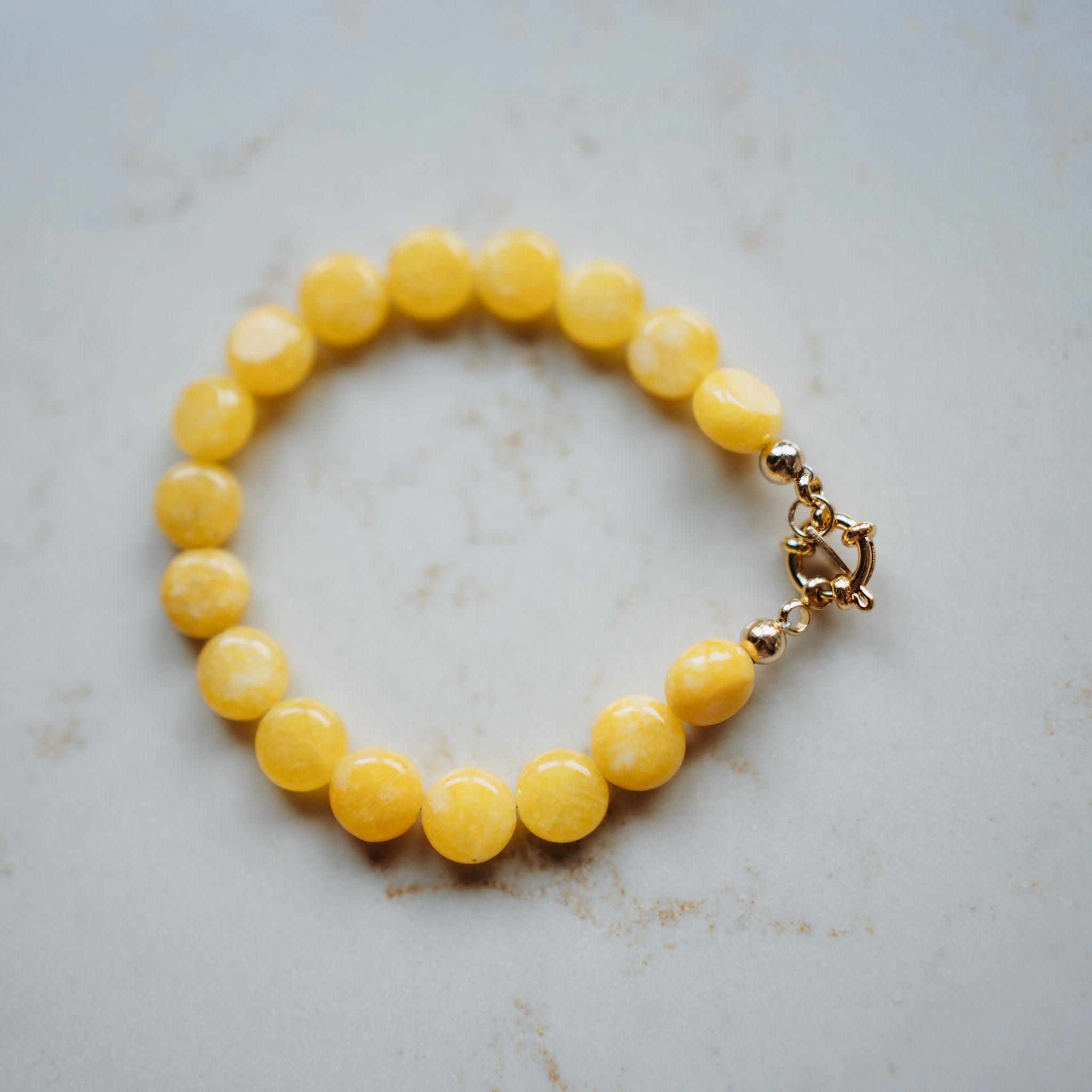 Armband Jans - echte jade geel