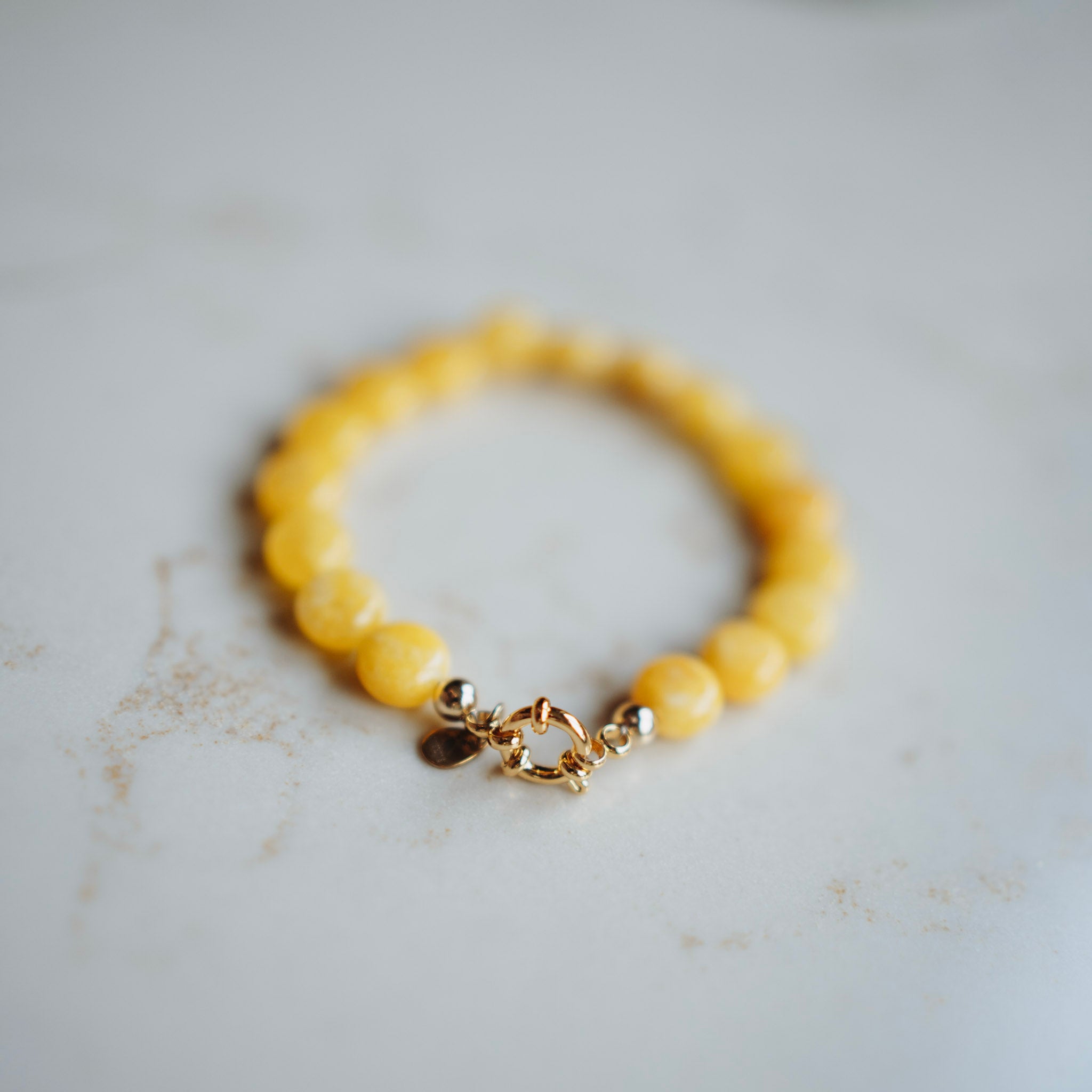 Armband Jans - echte jade geel