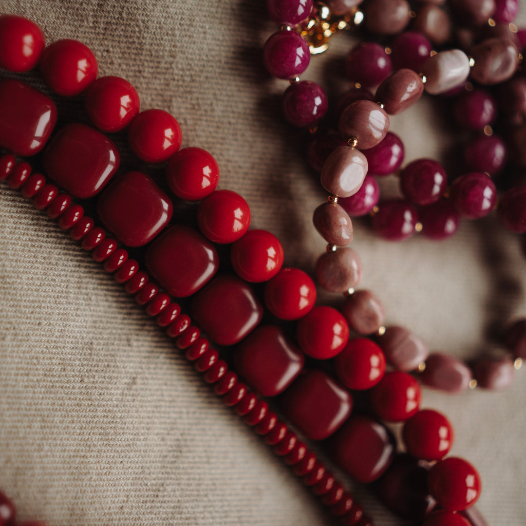 Collier Rosie - Disc Wijnrood