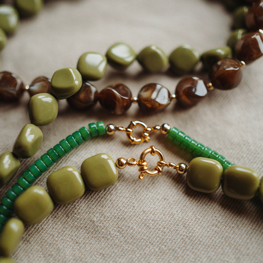 Collier Rosie - Schijf Vintage Groen