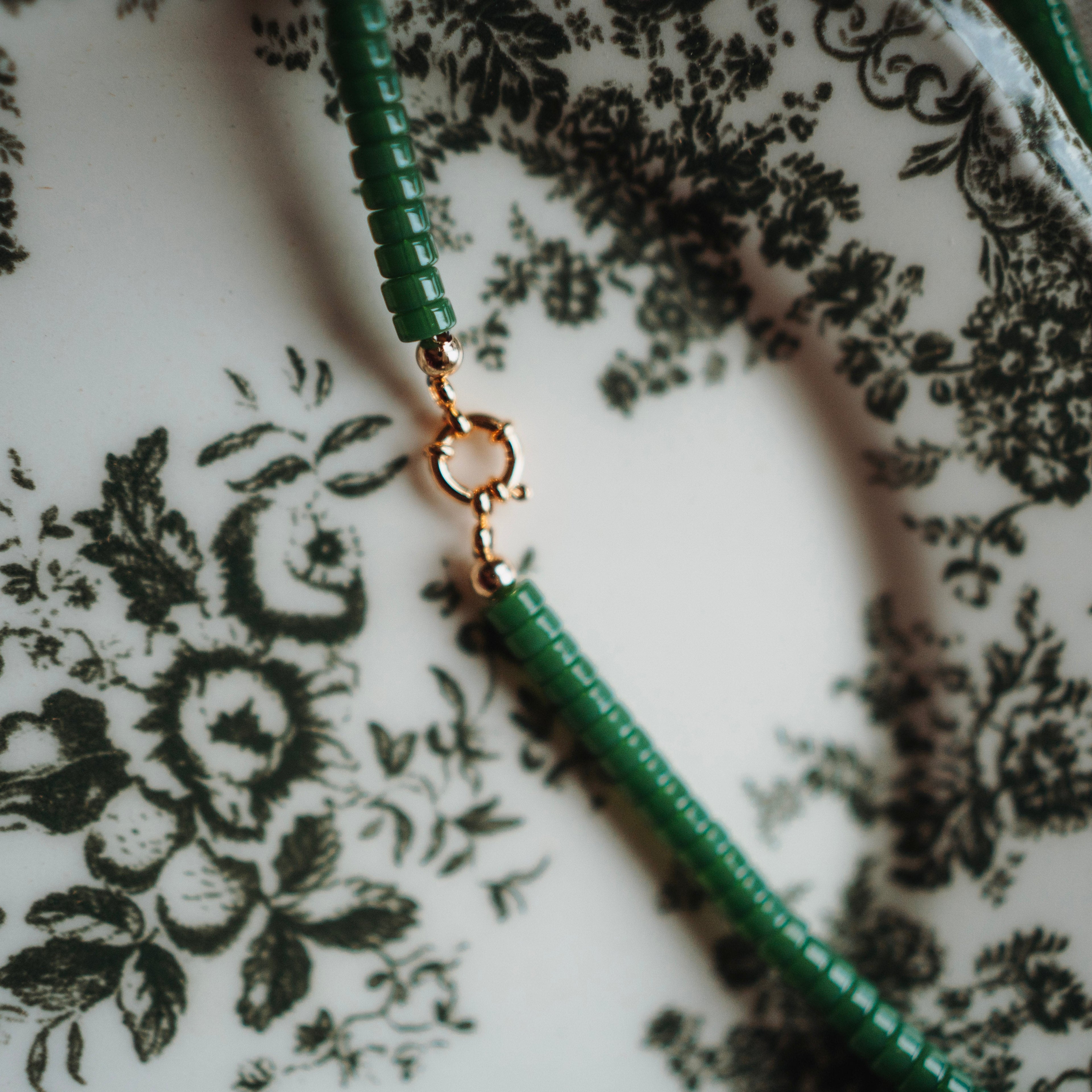 Collier Rosie - Schijf Vintage Groen