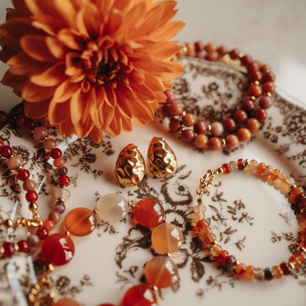 Collier Amber - div edelstenen