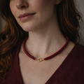 Collier Rosie - Disc Wijnrood
