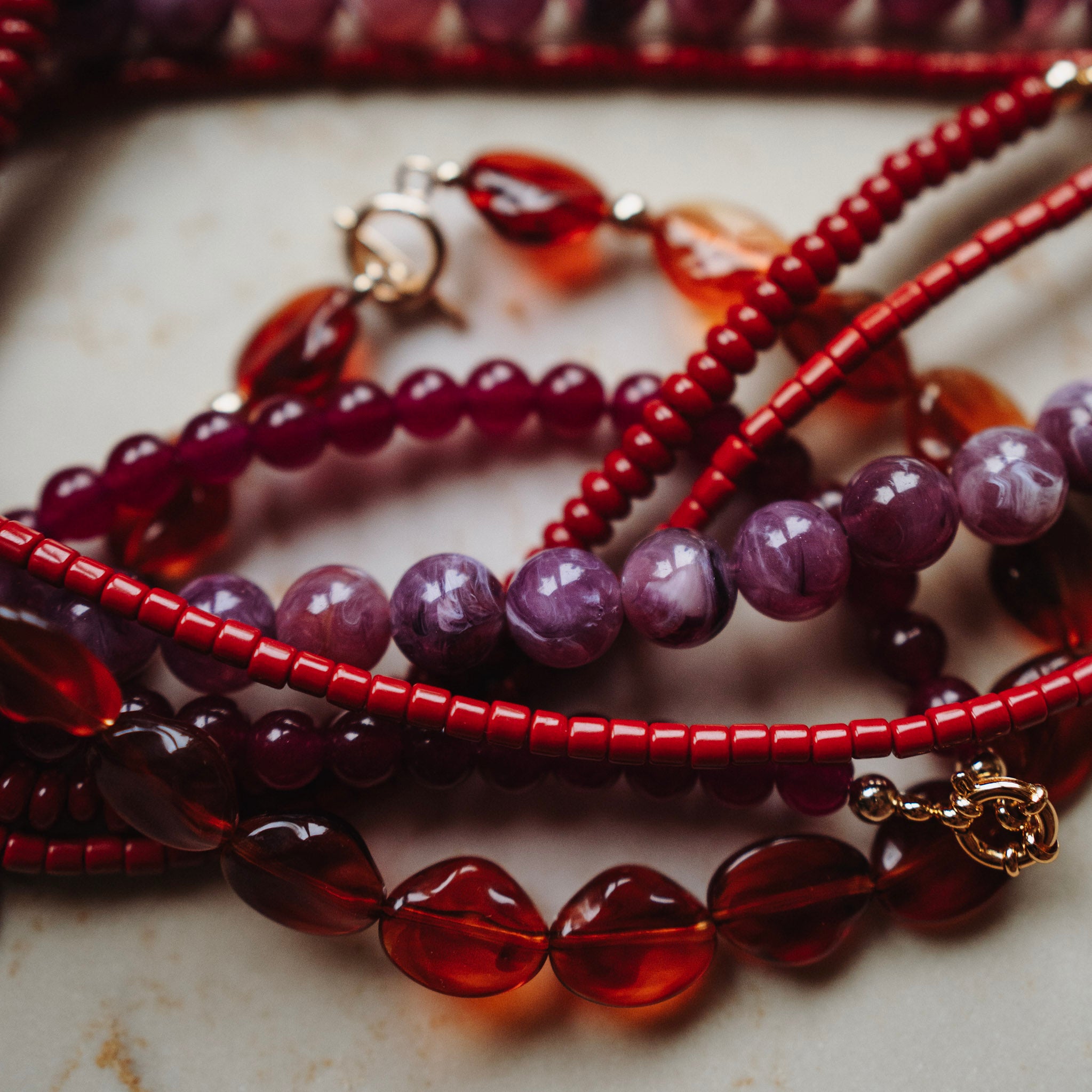 Collier Lotje – Rond Paars