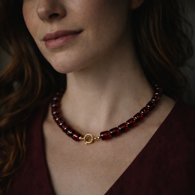 Collier Bep - Tube Wijnrood
